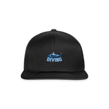 Tauchen Diving Vintage Underwater Sprüche - Snapback Cap - Schwarz/Schwarz - Vorne