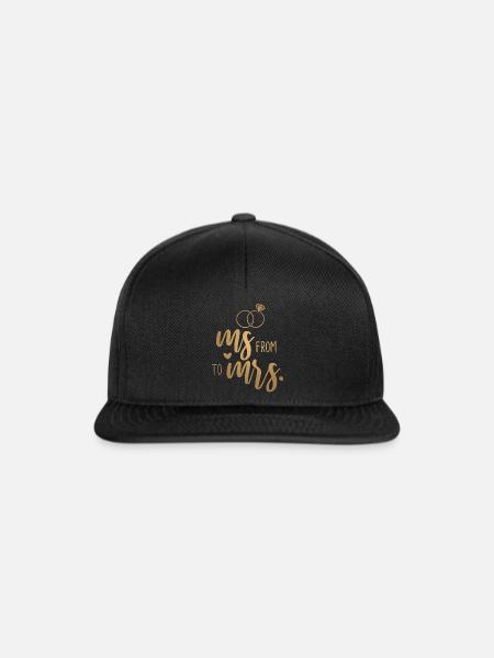 Hochzeit Junggesellenabschied - From Ms. to Mrs. - Snapback Cap - Schwarz/Schwarz