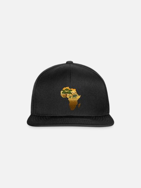 Afrika-Karten-Reggae - Snapback Cap - Schwarz/Schwarz