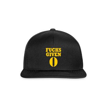 Zero fucks given - Casquette snapback - noir/noir - Devant