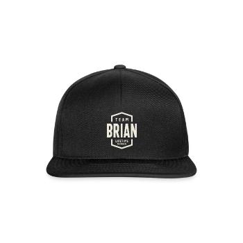 Team Brian Lifetime-Mitglied Brian Name - Snapback Cap - Schwarz/Schwarz - Vorne