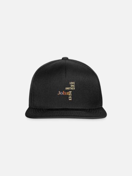 Liebt einander Johannes 13:34 Christliches Zitat - Snapback Cap - Schwarz/Schwarz