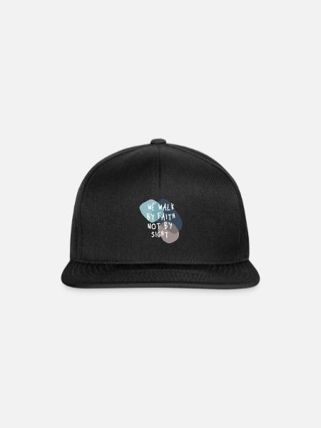 Wir wandeln im Glauben, nicht im Sehen - Christliches Zitat - Snapback Cap - Schwarz/Schwarz