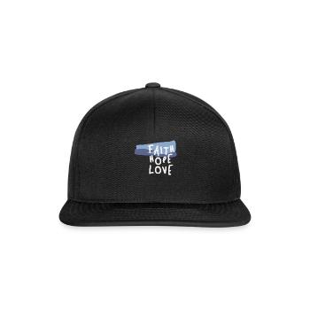 Glaube Hoffnung Liebe - Inspirierendes christliches Zitat - Snapback Cap - Schwarz/Schwarz - Vorne