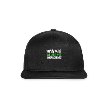 Nous ne sommes pas Ingrédients vegan cadeau végétarien - Casquette snapback - noir/noir - Devant