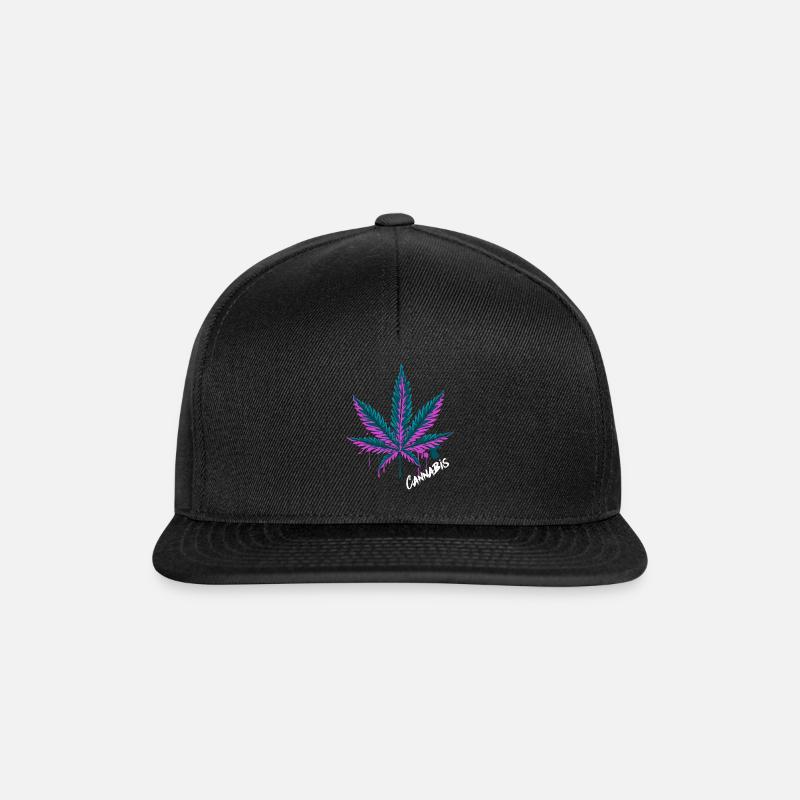 Cannabis leaf hemp leaf - Snapback Cap - black/black