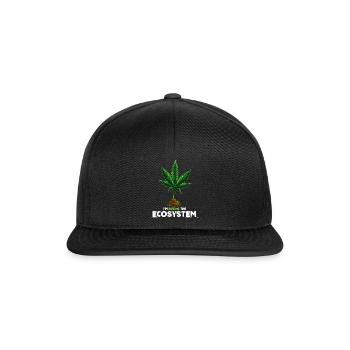 Cadeau d'herbe de cannabis Ganja Statement trendy - Casquette snapback - noir/noir - Devant