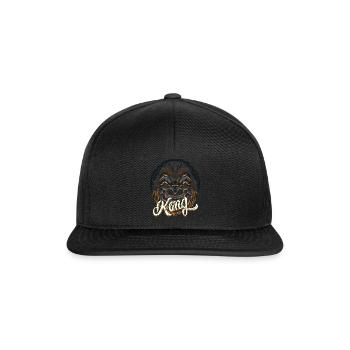 Gorilla Tier Dschungel Geschenk - Snapback Cap - Schwarz/Schwarz - Vorne