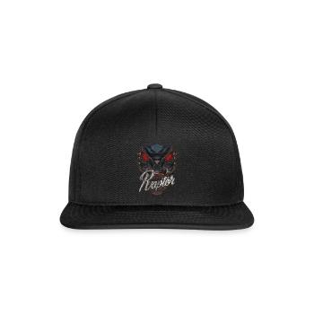 Cyborg Raptor Dinosaur Scifi - Snapback Cap - black/black - Front