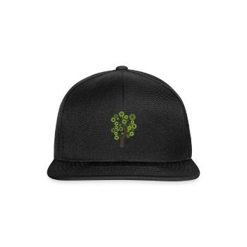 Tree gift nature modern leaves forest hipster - Snapback Cap - black/black - Front