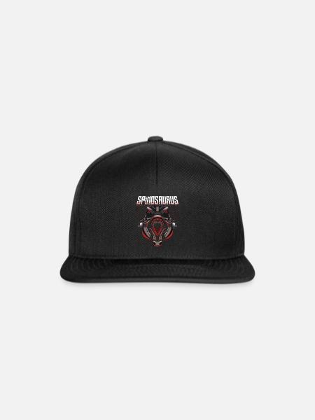 Cyborg Spinosaurus Scifi - Snapback Cap - Schwarz/Schwarz