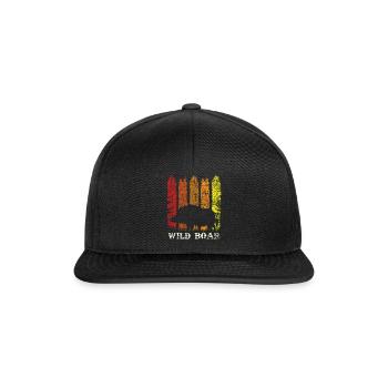 Cochon de sanglier style vintage rétro - Casquette snapback - noir/noir - Devant