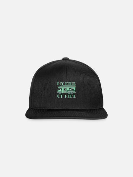 Wohnmobil Camping Car - Snapback Cap - Schwarz/Schwarz