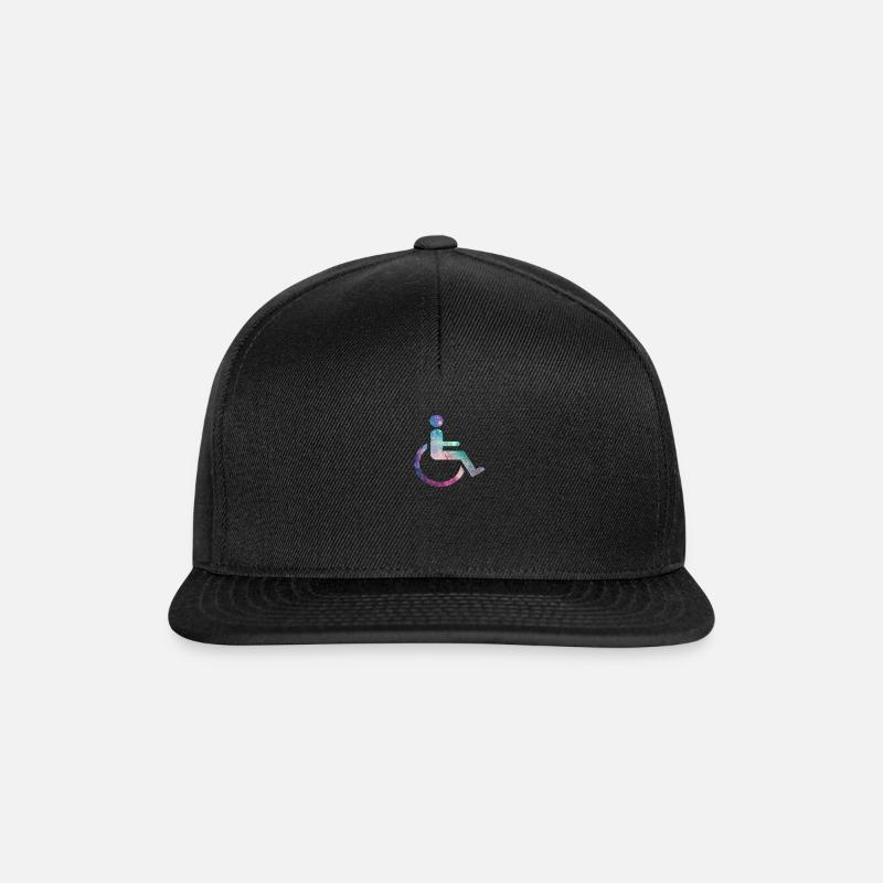 Galaxy Rollstuhl Sterne Weltraum Geschenk - Snapback Cap - Schwarz/Schwarz