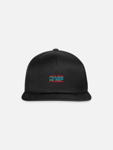 HOUSE Musik Tanzen Feiern - Snapback Cap - Schwarz/Schwarz