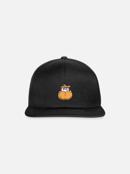 Niedliches Einhorn Halloween Kürbis Einhörner - Snapback Cap - Schwarz/Schwarz