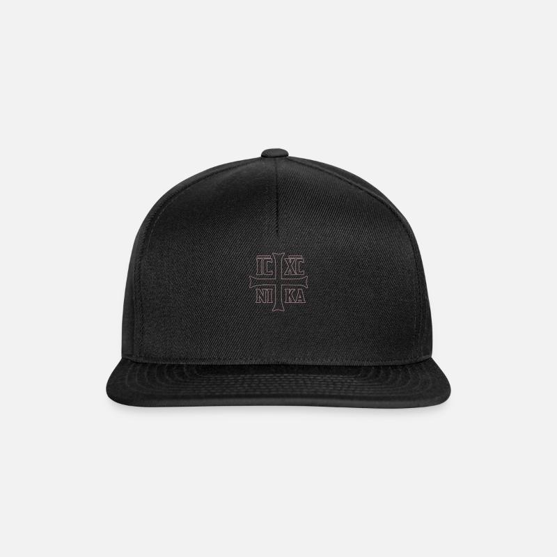 Orthodoxes Christogramm IC XC NIKA Geschenk - Snapback Cap - Schwarz/Schwarz