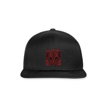 Vintage Retro Style Chinesischer Drache | Geschenk - Snapback Cap - Schwarz/Schwarz - Vorne