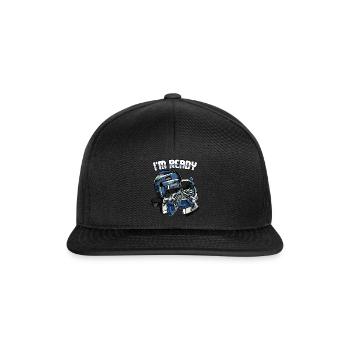 I'm Ready | Eishockey Spruch Eissport Geschenk - Snapback Cap - Schwarz/Schwarz - Vorne