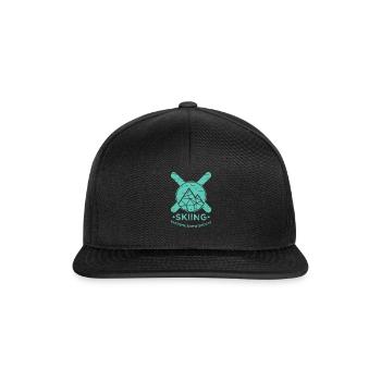 Skiing mountains - Snapback Cap - black/black - Front