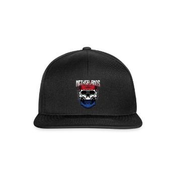 Crâne hollandais | Cadeau Pays-Bas - Casquette snapback - noir/noir - Devant