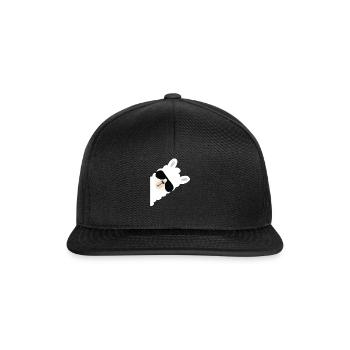 Alpaka Lama T-Shirt lustige mit Sonnenbrille - Snapback Cap - Schwarz/Schwarz - Vorne