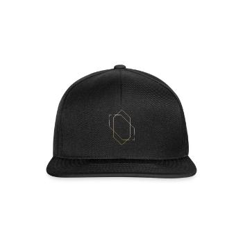 Hexagon Formen Symbole Geschenk Hipster gold Linie - Snapback Cap - Schwarz/Schwarz - Vorne