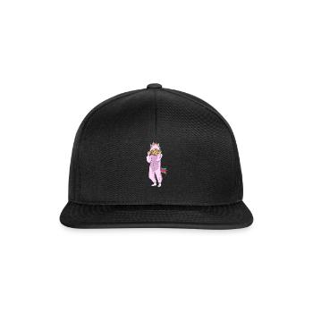 Anime Mädchen Einhorn Kawaii Manga Fan Japan Otaku - Snapback Cap - Schwarz/Schwarz - Vorne