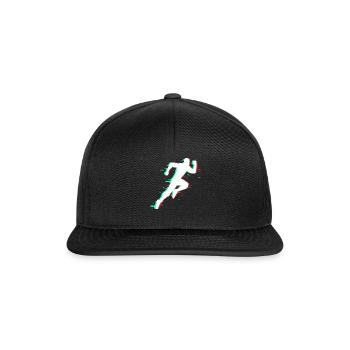 Runner sprinter running gift sport run sprint - Snapback Cap - black/black - Front