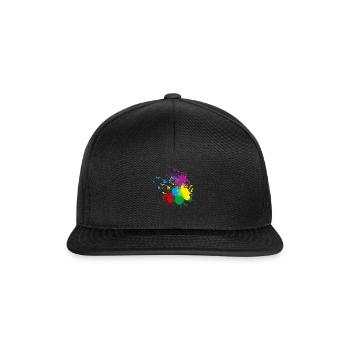 Splash cadeau graffiti peinture colorée paintball - Casquette snapback - noir/noir - Devant