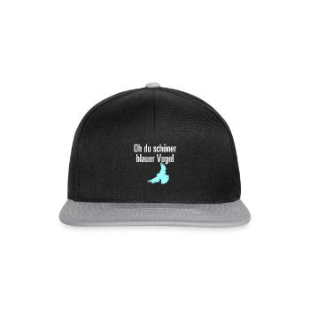 Oh you beautiful blue bird - Gift - Snapback Cap - black/grey - Front