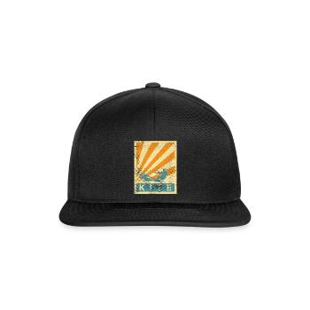 Kitesurfen Surfer Kiten Surfen Meer Fan Geschenk - Snapback Cap - Schwarz/Schwarz - Vorne
