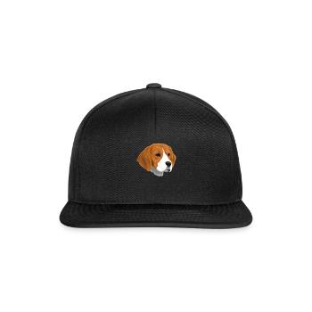 Beagle Hund - Snapback Cap - Schwarz/Schwarz - Vorne