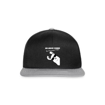 AM ARSCH VORBEI GELASSENHEIT SARKASMUS ARBEIT FUN - Snapback Cap - Schwarz/Grau - Vorne