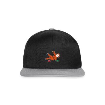 Boulder Geschenk Faultier an Kletterwand Kletterer - Snapback Cap - Schwarz/Grau - Vorne
