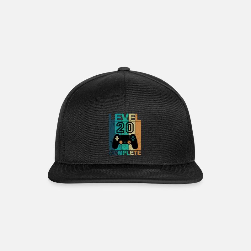20 Geburtstag - Geschenk zum 20 Geburtstag - Snapback Cap - Schwarz/Schwarz