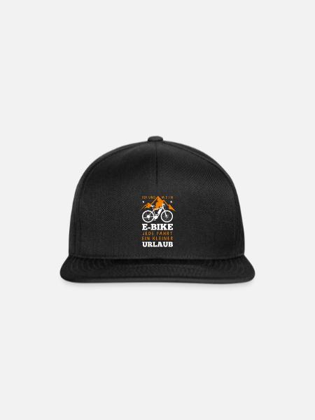E-bike Mountainbike Mountainbiken Fahrrad Geschenk - Snapback Cap - Schwarz/Schwarz