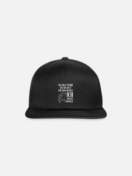 Pferde Geschenk - Snapback Cap - Schwarz/Schwarz