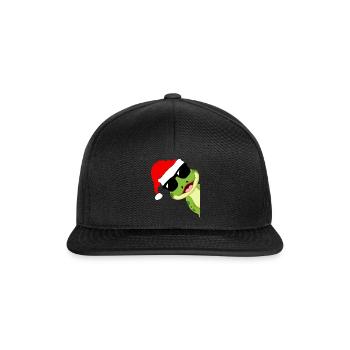 Frosch Weihnachten - Snapback Cap - Schwarz/Schwarz - Vorne