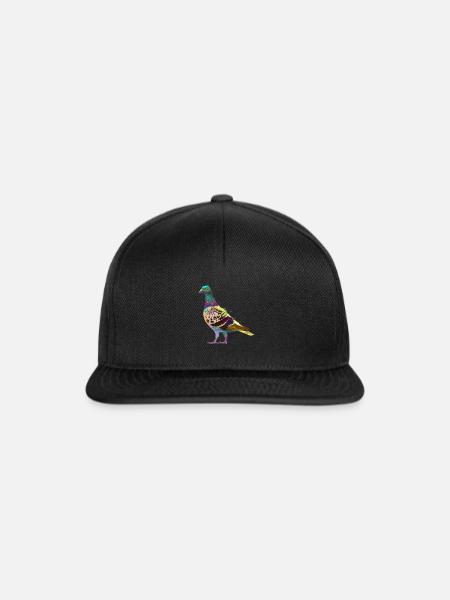Bunte Splash Taube - Snapback Cap - Schwarz/Schwarz
