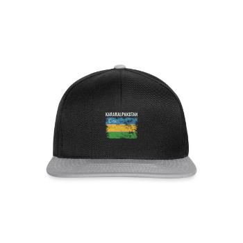Karakalpakstan Flag Distressed - Snapback Cap - black/grey - Front
