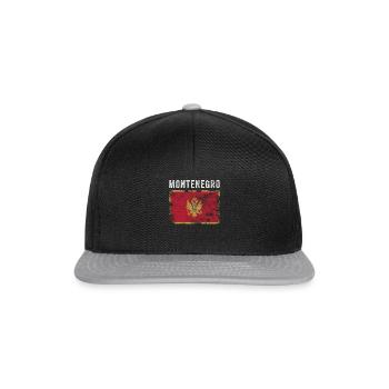 Montenegro Flag Vintage Montenegrin Flag - Snapback Cap - black/grey - Front
