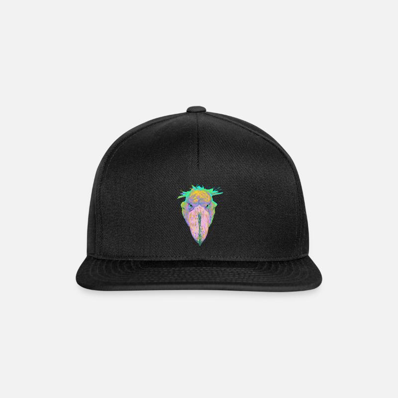 Colorful Bird Splash Shoebill - Snapback Cap - black/black
