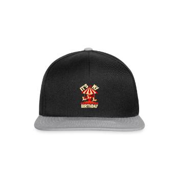 Carnival Party Birthday Girl Cumpleaños Carousel - Snapback Cap - Schwarz/Grau - Vorne