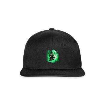 Historisches Segelschiff bei Vollmond. - Snapback Cap - Schwarz/Schwarz - Vorne
