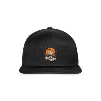 Halloween Kürbis - Süßes oder Saures - Snapback Cap - Schwarz/Schwarz - Vorne