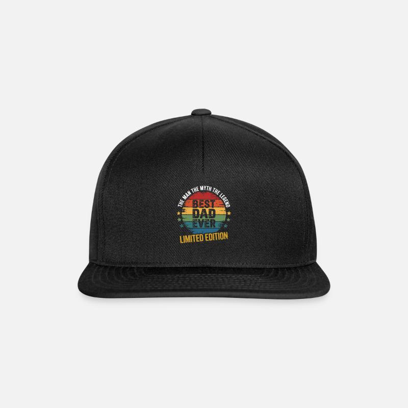 Bester Papa Ever Superdad Vatertag Mythos Legende - Snapback Cap - Schwarz/Schwarz