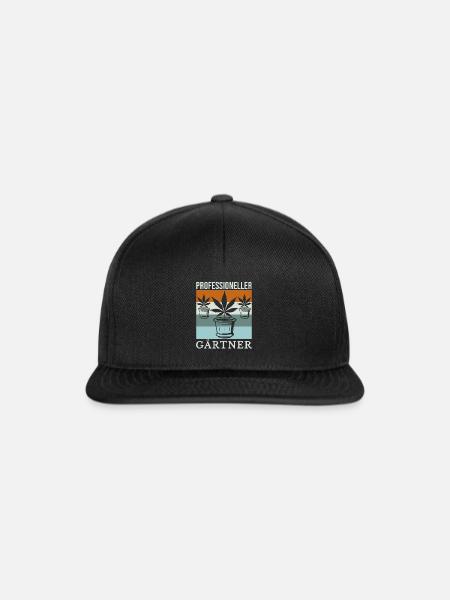 Professioneller Gärtner Weed Design - Snapback Cap - Schwarz/Schwarz
