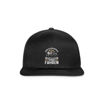 Geländewagen Outdoor Offroad Offroader Urlaub - Snapback Cap - Schwarz/Schwarz - Vorne