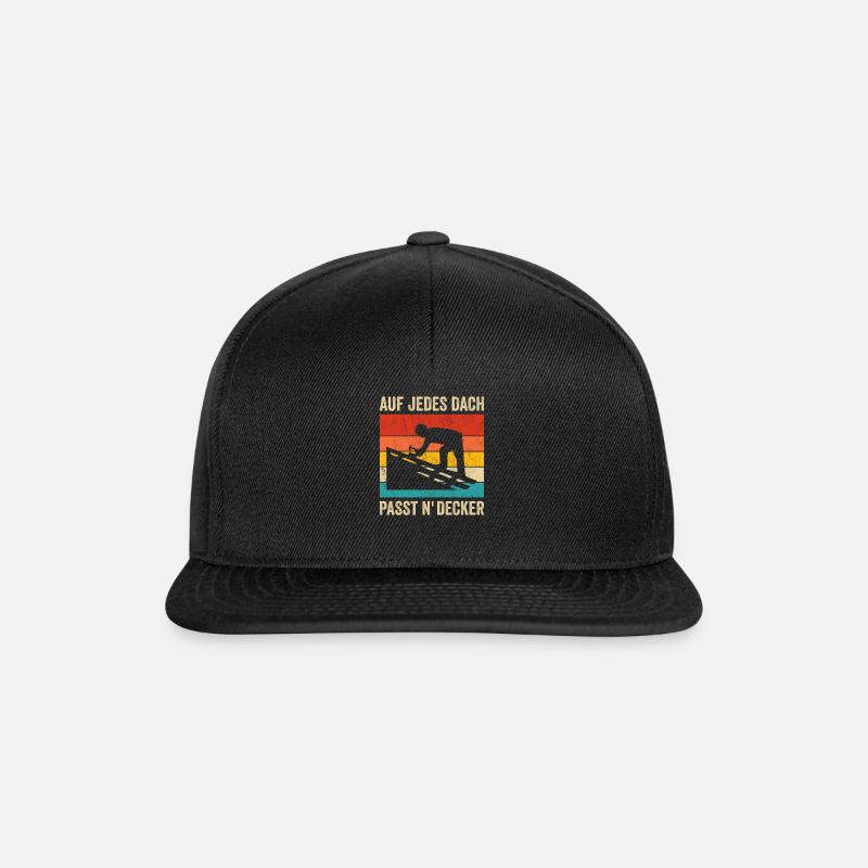 Lustiges Dachdecker Retro Vintage Design - Snapback Cap - Schwarz/Schwarz